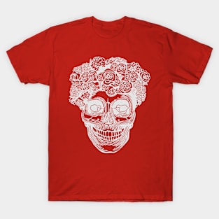 Flower Crown Skull (Light Grey) T-Shirt